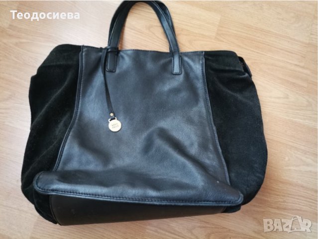 Черна дамска италианска чанта Vera Pelle, снимка 2 - Чанти - 39167500