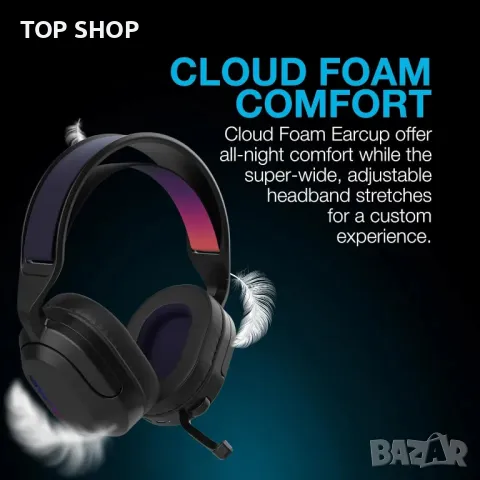 JLab Nightfall Безжични слушалки за игри с микрофон, 50 мм драйвер, снимка 4 - Bluetooth слушалки - 49445122