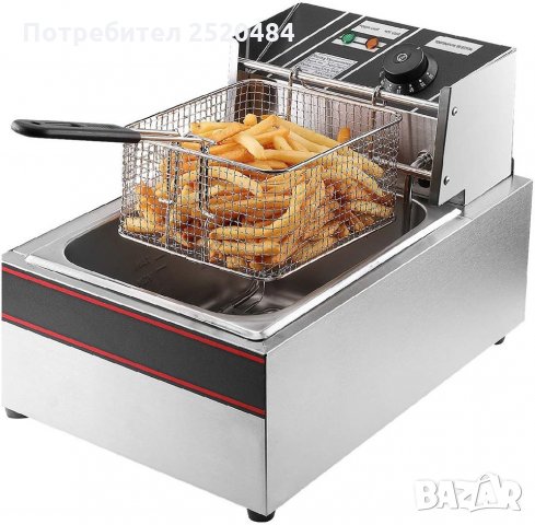 Професионален електрически фритюрник 5,5л. Изцяло от неръждаеме стомана! ХИТ Цена 110лв/56,24€, снимка 6 - Обзавеждане на кухня - 35456416