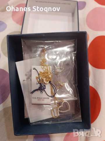 Комплект обеци и колие US POLO – сърце