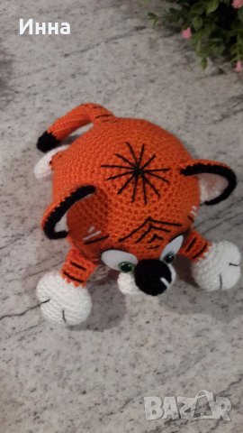 Символ на 2022 г. ТИГЪРЧЕ (оранжево), Плетена играчка, Ръчно изработена, Перфектен подарък, снимка 6 - Плюшени играчки - 34724060