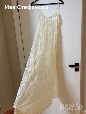 Wow 🤩 Нова секси разкошна мека поламид бяла дантелена дантела нощница . 