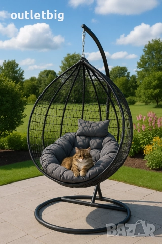Градинска висяща люлка тип гнездо,яйце–Промоция!, снимка 6 - Градински мебели, декорация  - 52301622
