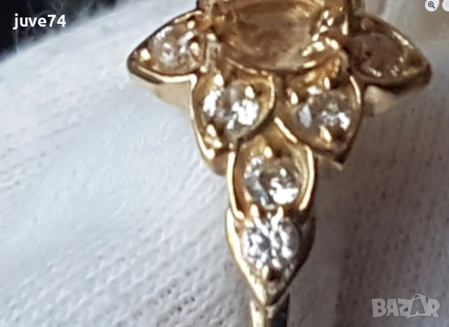 СРЕБЪРЕН ПРЪСТЕН С ИМПЕРАТОРСКИ ТОПАЗ (БРАЗИЛИЯ), снимка 4 - Пръстени - 52906812