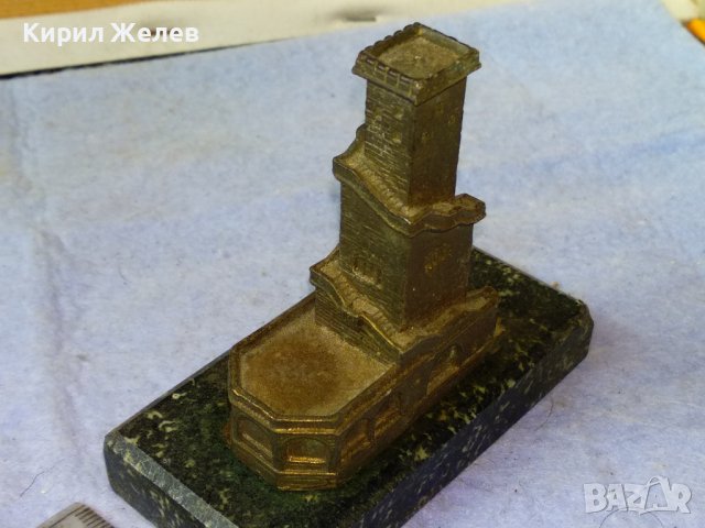 СТРАЖЕВА БОЙНА КУЛА Стар РЯДЪК МЕТАЛЕН СУВЕНИР с МРАМОРЕН ПОСТАМЕНТ За КОЛЕКЦИЯ Тем-н ИНТЕРИОР 41393, снимка 13 - Колекции - 43952371