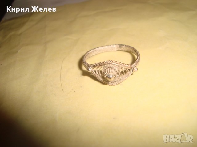 СТАРИНЕН ВЪЗРОЖДЕНСКИ ФИЛИГРАНЕН МАЙСТОРСКА ЮВЕЛИРНА РЪЧНА ИЗРАБОТКА ПРЪСТЕН 21685, снимка 11 - Антикварни и старинни предмети - 32552949