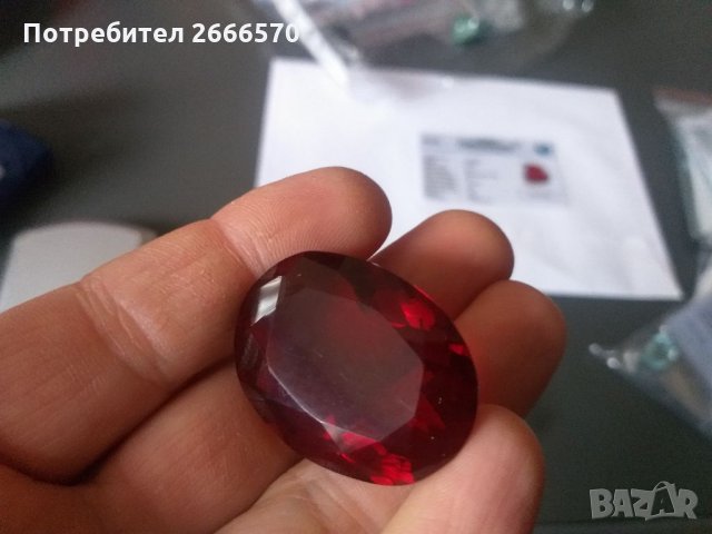 Натурален сертифициран червен Топаз 90 карата , рубин смарагд сапфир диамант  изомруд, снимка 9 - Антикварни и старинни предмети - 35359568