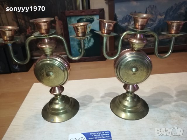 ДВА СВЕЩНИКА ОТ ФРАНЦИЯ 0801240852, снимка 3 - Антикварни и старинни предмети - 43706925