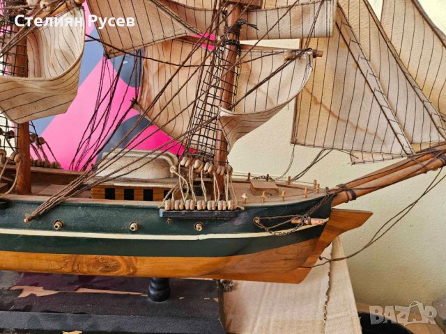 дървен макет на кораб титаник -цена 220 лв размер 80 на 65см височина, снимка 7 - Антикварни и старинни предмети - 43745899