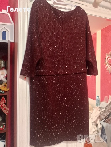 Красива бордо рокля , снимка 10 - Рокли - 50660659
