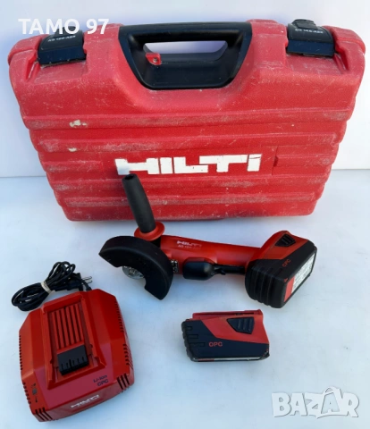 Hilti AG 125-A22 - Безчетков акумулаторен ъглошлайф 2x22V 5.2Ah перфектен!
