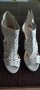  Дамски бели сандали на висок ток , снимка 1 - Сандали - 37370293