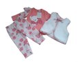 Комплект от четири части за бебе момиче в розово и бяло