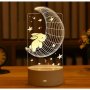 Холограмна LED лампа CREATIVE 3D Спящо зайче