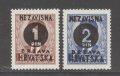 Хърватия 1941 - Мi № 41/42 - комплектна серия чиста , снимка 1 - Филателия - 44110468