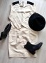 Malene Birger стилна и елегантна ленена рокля, черни боти естествена кожа Tod’s & черна вълнена шапк, снимка 2