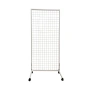 Стелаж вертикален, на колела Digital One SP01144, бял, 200х100 см, Решетка, снимка 1
