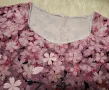 КРАСИВА блуза на цветя в преливащи розово-сиви цветове 3ХЛ/4ХЛ размер , снимка 3