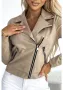 Късо велурено яке в бежов цвят 481-1 numoco basic, снимка 4