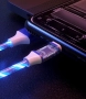 Универсален, светещ, троен кабел с накрайници за iPhone / TYPE C / microUSB , снимка 4