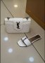 Дамски чехли и чанта YSL бели, снимка 1 - Чехли - 29049248