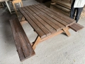 0511  ДЪБ дървени маси с пейки 160 и 190 см -цена 260лв или 132,94 евро   -материал от ДЪБ , 15-20 г, снимка 4