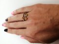 Елегантен сребърен пръстен с кехлибар, сребро проба 925. , снимка 4