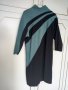 Зимна рокля в черно и морско зелено/синьо, снимка 1