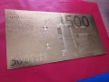 ПОЗЛАТЕНА СУВЕНИРНА БАНКНОТА 500 ЕВРО, снимка 3