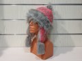Нова зимна пухкава шапка с помпон тип ушанка, снимка 6