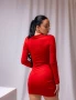 Червена секси рокля по тялото, снимка 3