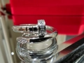 CARTIER Nail Juste un Clou Classic Silver Diamonds Пръстен Пирон, снимка 1