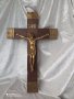 Стар кръст разпятие Христово,голям,тежък кръст от божи гроб,донесен преди 50,Исус Христос, снимка 15