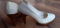 Бели лачени обувки на висок ток , снимка 4