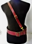 Офицерски кожен колан с каишка , снимка 1