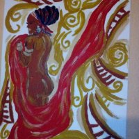 маслена картина африканка, снимка 2 - Картини - 33229388