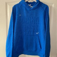 JACK & JONES  Jack & Jones с качулка оригинален суичър  мъжка синя нова ватирана  блуза , снимка 7 - Суичъри - 43024251