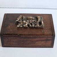 дървена кутия с слончета, снимка 4 - Декорация за дома - 43988023