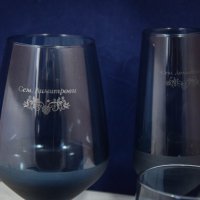 Лазерно гравирани стъклени чаши в син цвят с матова основа, снимка 5 - Други стоки за дома - 27994799