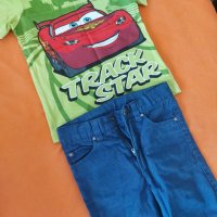 Тениска с Маккуин и къси чино панталони за момче размер 110 см., снимка 1 - Детски комплекти - 33494560