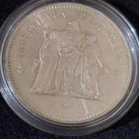 Франция - 50 франка - 1976 , сребърна монета, снимка 2 - Нумизматика и бонистика - 42979224