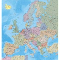 Политическа стенна карта на Европа (1:4 000 000)