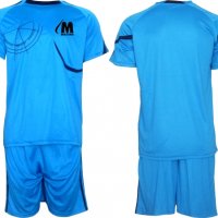 Екип за футбол/ волейбол/ хандбал, фланелка с шорти светло синьо и тъмно синьо. , снимка 1 - Спортни дрехи, екипи - 37570140