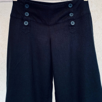 Модерен ленен панталон широк крачол, снимка 11 - Панталони - 44847228