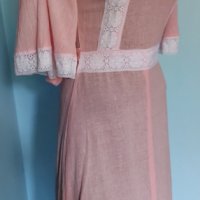 Винтидж кенарена рокля с дантела / Англия , снимка 4 - Рокли - 33306899