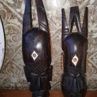 Африкански дървени декоративни фигури за стена, снимка 3 - Декорация за дома - 43582067