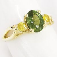 Дизайнерски женски златен пръстен със сапфир и диаманти, снимка 6 - Пръстени - 40543020