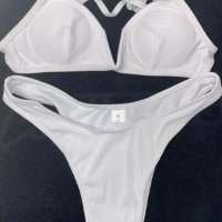 Бял бански рипс с подплънки, снимка 6 - Бански костюми - 30877863
