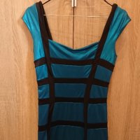 Къса рокля синьо-черно (НОВА), снимка 1 - Рокли - 32478856