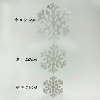 1231 Висяща коледна украса снежинки за окачване 3 броя в комплект, снимка 4 - Декорация за дома - 26854162
